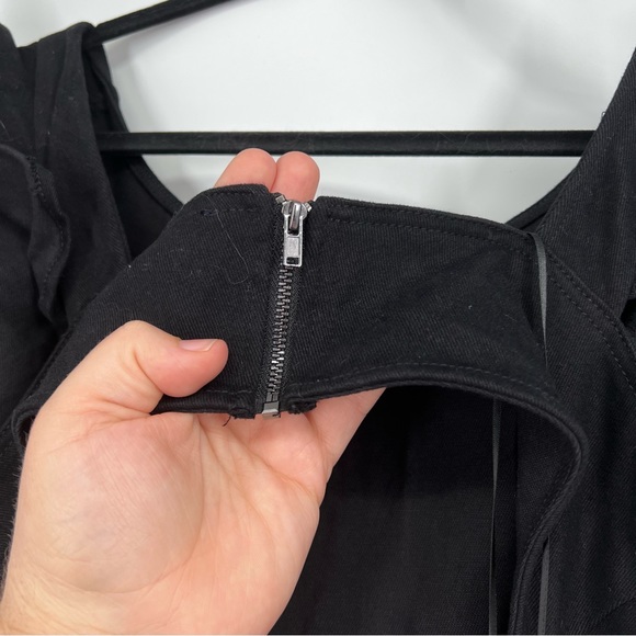 Jealous Tomato Denim Black Cutout Ruffle Sleeveless Wide Leg Overall Jumpsuit - Picture 8 of 9